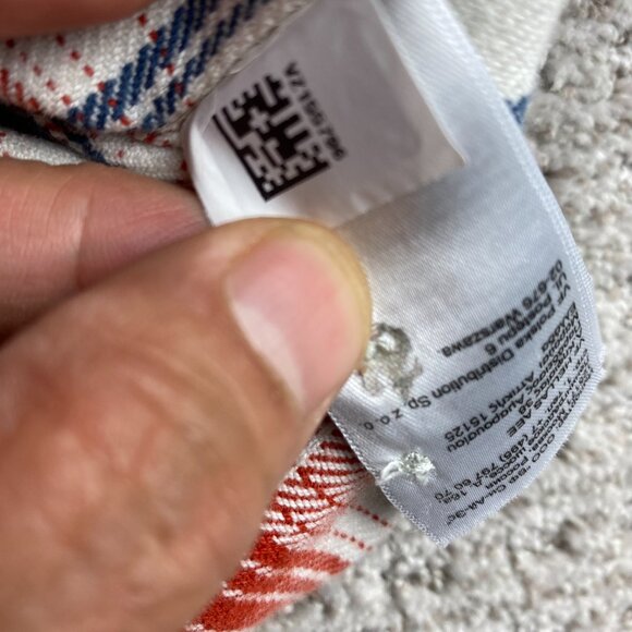 The North Face Flannel Shirt Men Medium M Plaid Orange Blue White Button Up - Picture 7 of 10